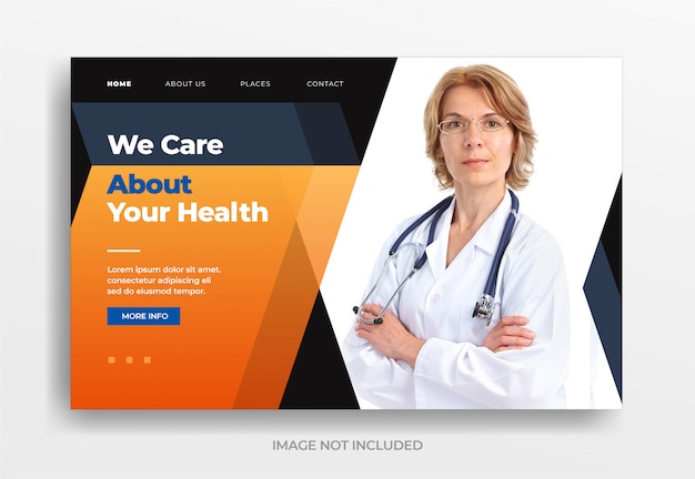 Vector we care about your health banner