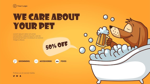 We care about your pet landscape banner template