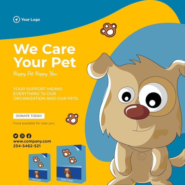 We care your pet banner design template