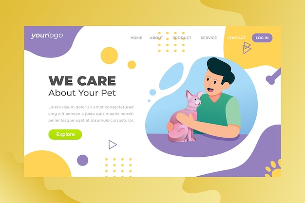 We care your petwe care your pet - vector landing page