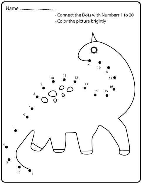 私たちは恐竜を描くドットからドットまで線を引く幼児のためのゲーム子供120のための学習数