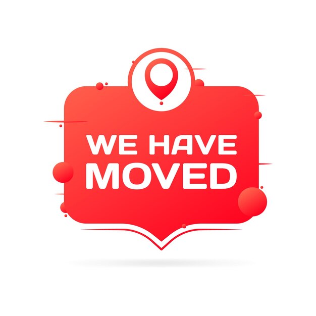 Vector we have moved sign flat red we have moved icon location icon have moved vector icon