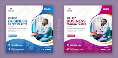 We help your business and marketing agency corporate flyer square instagram social media post banner