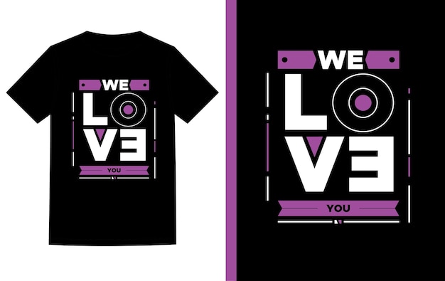 We houden van je t-shirt vector paars