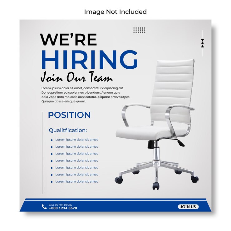We huren vacature promotionele social media post of vierkante webbannersjabloon in