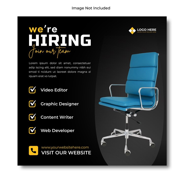 We huren vacature promotionele social media post of vierkante webbannersjabloon in