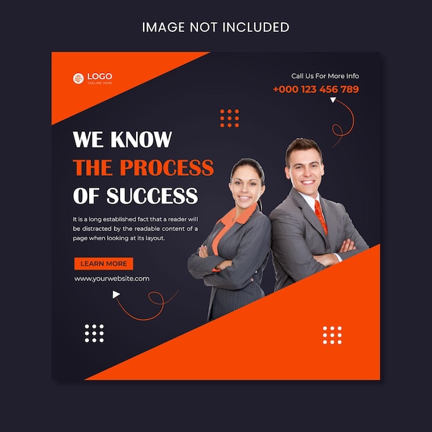 We know the process of success square social media banner template