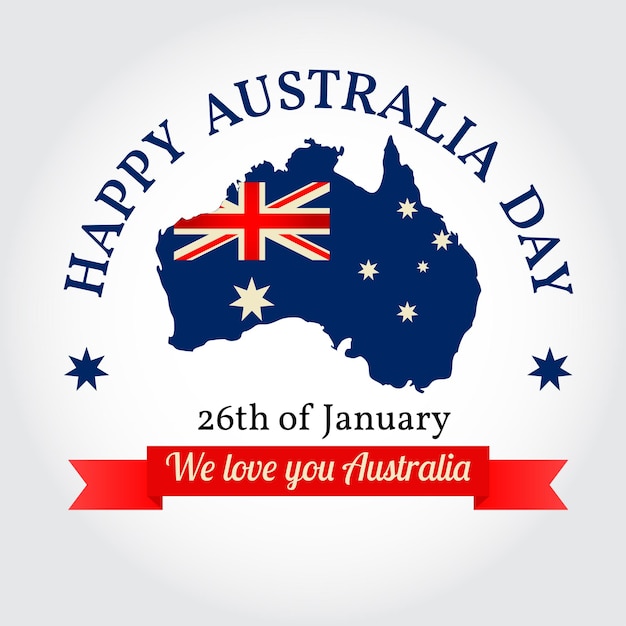 We love you Australia badge label logo greeting Card National Celebration Happy Australia Day