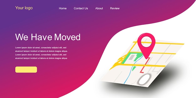 We moved the vector illustration design concept We moved new office icon location