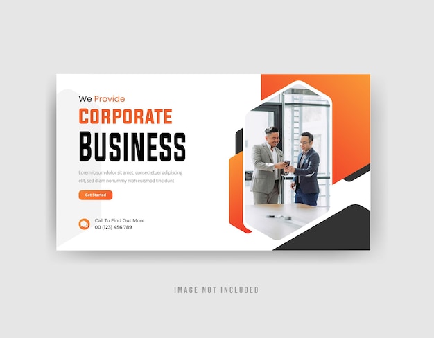 We provide corporate business YouTube thumbnail design premium vector
