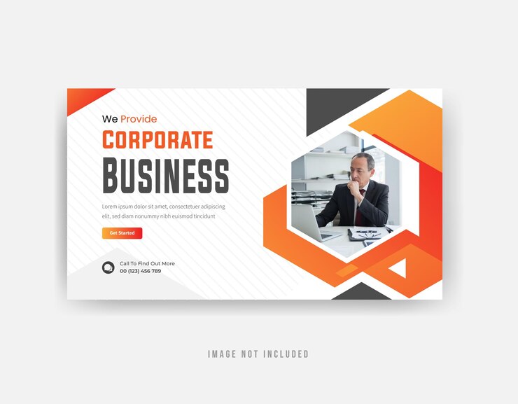 We provide corporate business YouTube thumbnail design premium vector