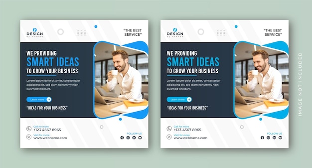 ベクトル 私たちはスマートなアイデアのビジネスとマーケティングエージェンシーのチラシスクエアinstagramソーシャルメディアの投稿を提供します