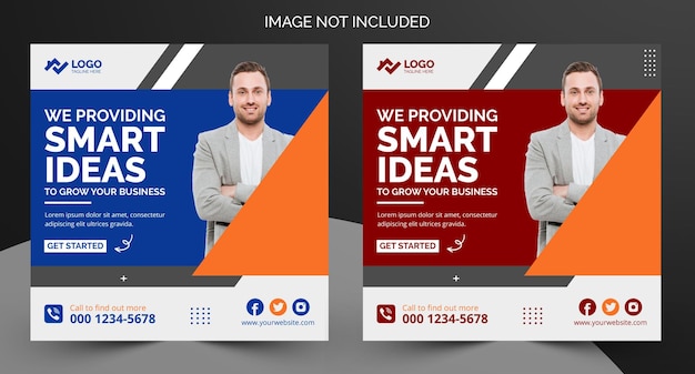 We provide smart ideas business and marketing agency flyer square Instagram social media post