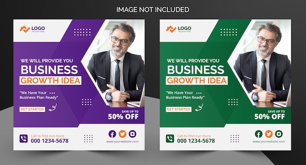 We provide smart ideas business and marketing agency flyer square instagram social media post