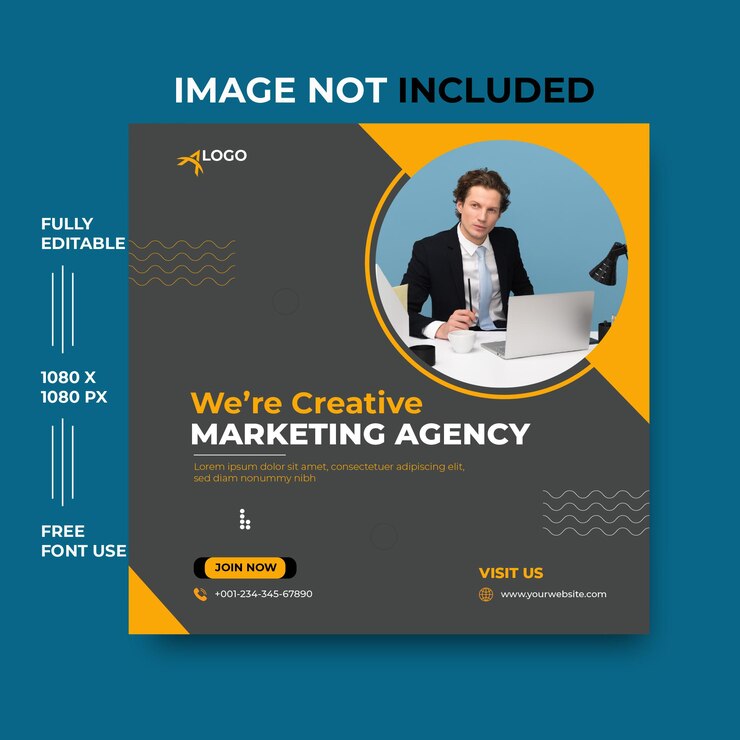 We r Creative Marketing Agency 소셜 미디어 포스트 템플릿