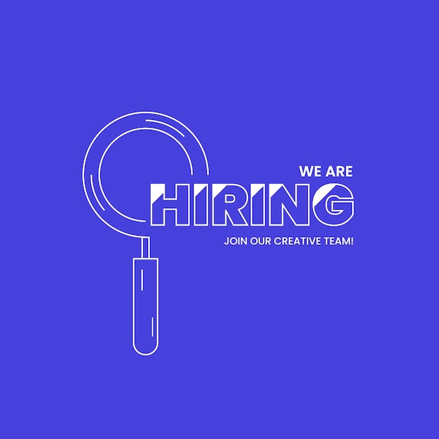 Vector we're hiring creative open vacancy design template hiring design for social media ads