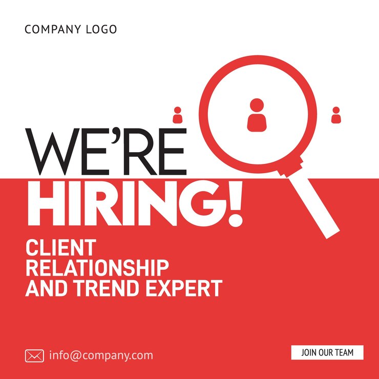 Vector we're hiring post, career, job, business, opportunity, social post.