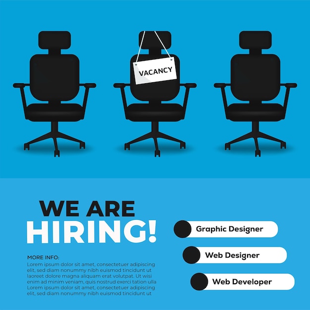 We're hiring vector banner design employee vacancy announcement