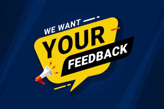 Vector we want your feedback banner template