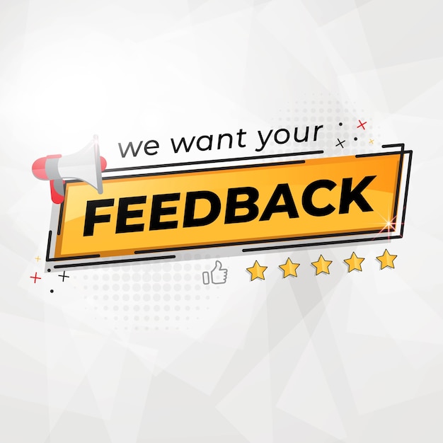 Vector we want your feedback banner