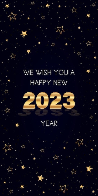 Vector we wish you a happy new year 2023 vertical holiday banner