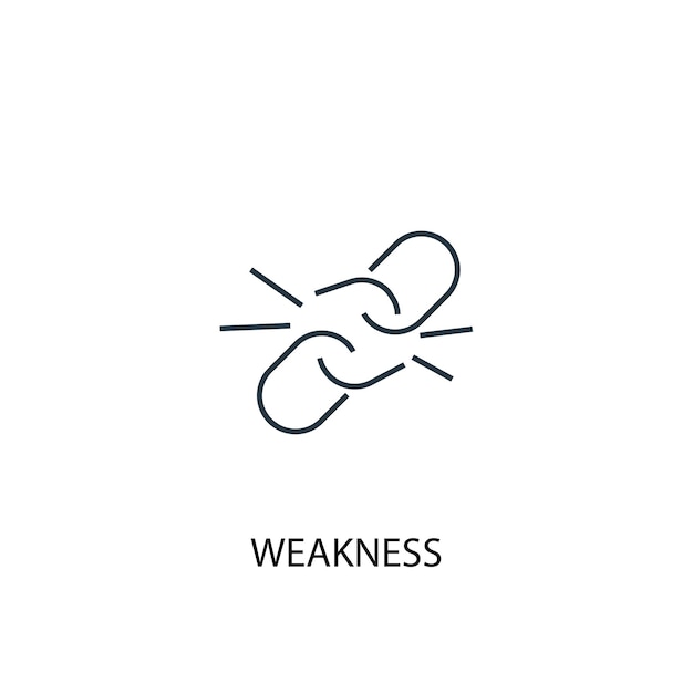 Weakness concept line icon. Simple element illustration. weakness concept outline symbol design. Can be used for web and mobile UI/UX