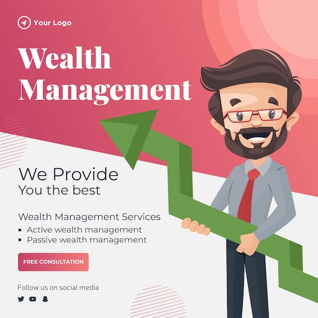 Wealth management banner design template