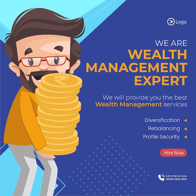 Wealth management expert banner design template