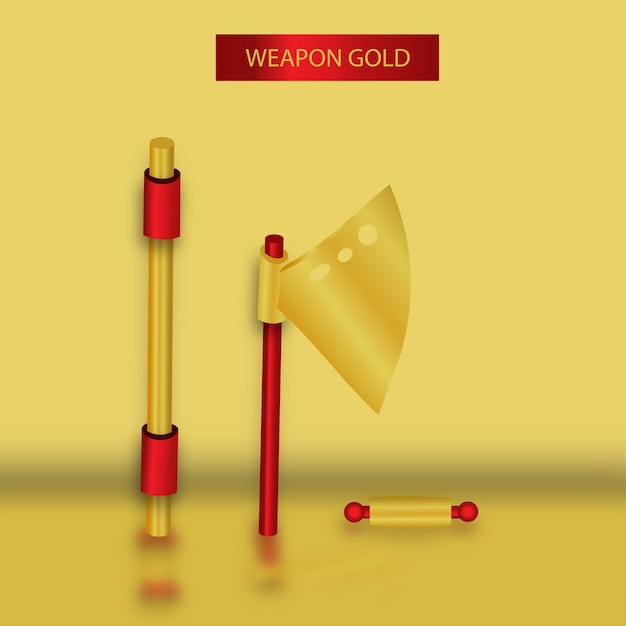 Vector weapon gold 3d