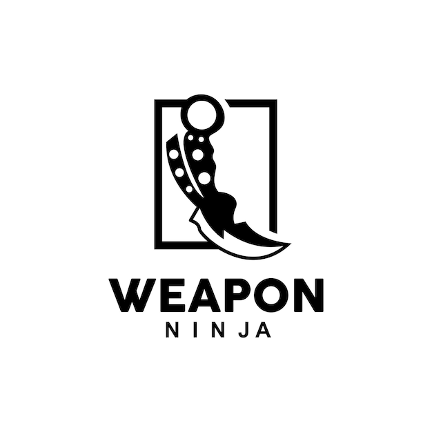 Weapon Logo Traditional Weapon Karambit Vector Ninja Fighting Tool Simple Design Symbol Icon Illustration