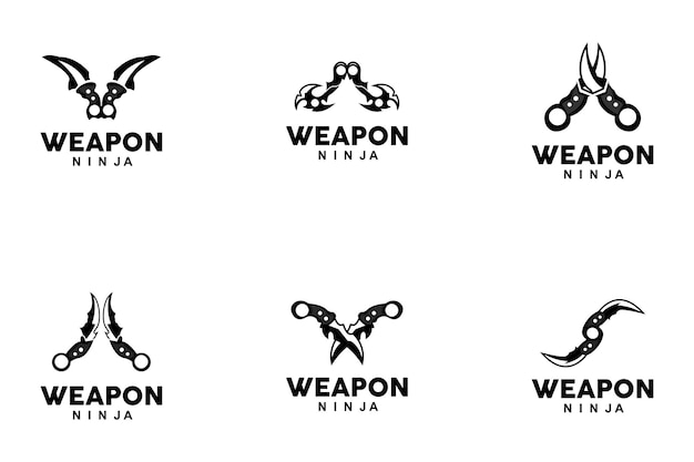 Vector weapon logo traditional weapon karambit vector ninja fighting tool simple design symbol icon illustration