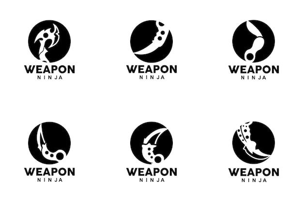 Vector weapon logo traditional weapon karambit vector ninja fighting tool simple design symbol icon illustration