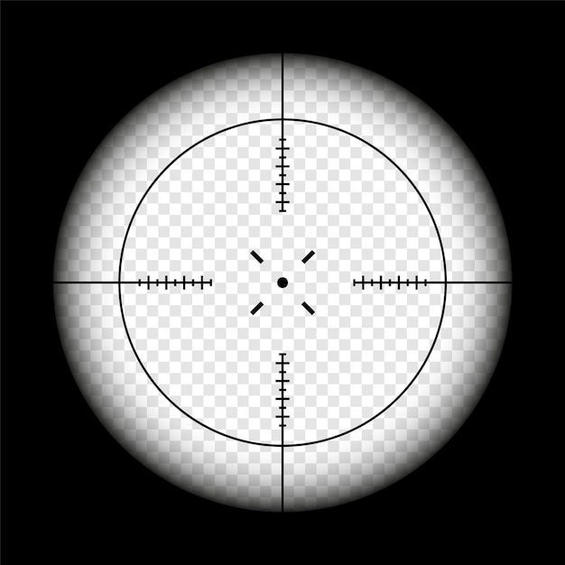 ベクトル 武器の視界 狙撃ライフル 黒い背景の光学スコープ 狩 ⁇ 銃の視界とクロスヘア