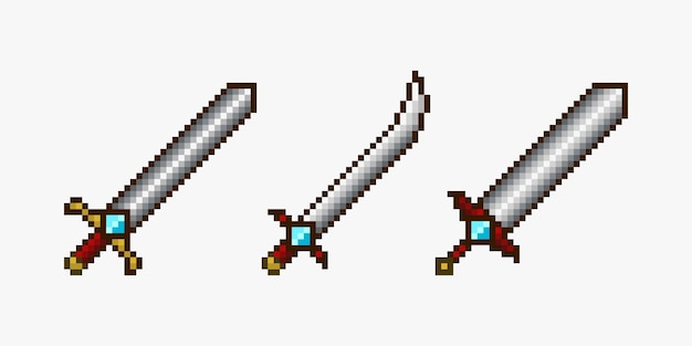 Weapons in pixel art design