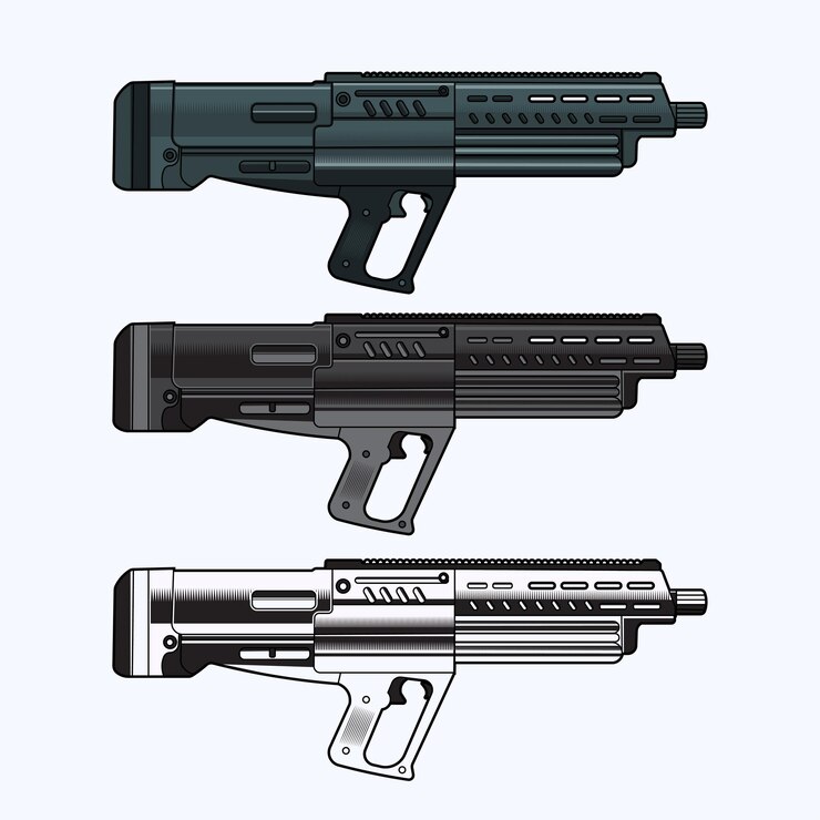 Premium Vector | Weapons rifles vector white background
