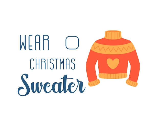 크리스마스 스웨터를 입으세요. 휴일 목표