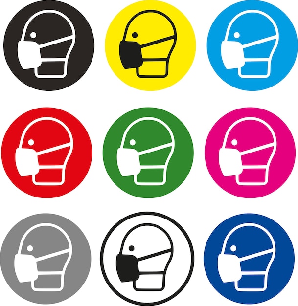 Wear Face Mask Signs In Different Colors