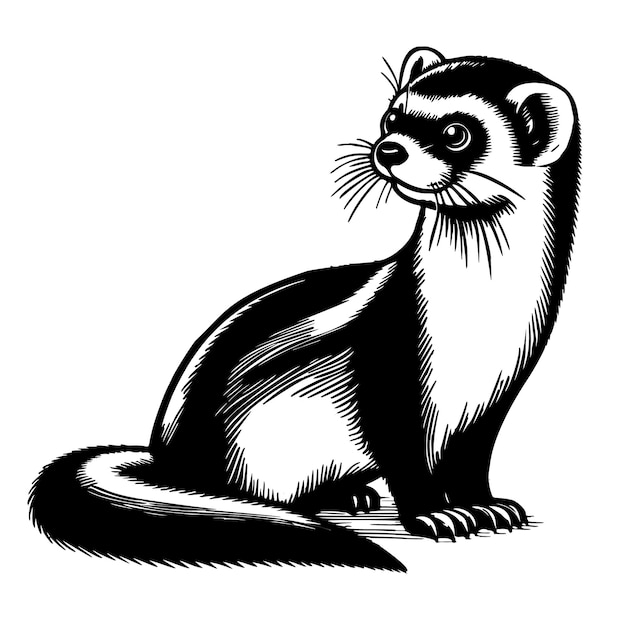 Vector weasel vector black and white