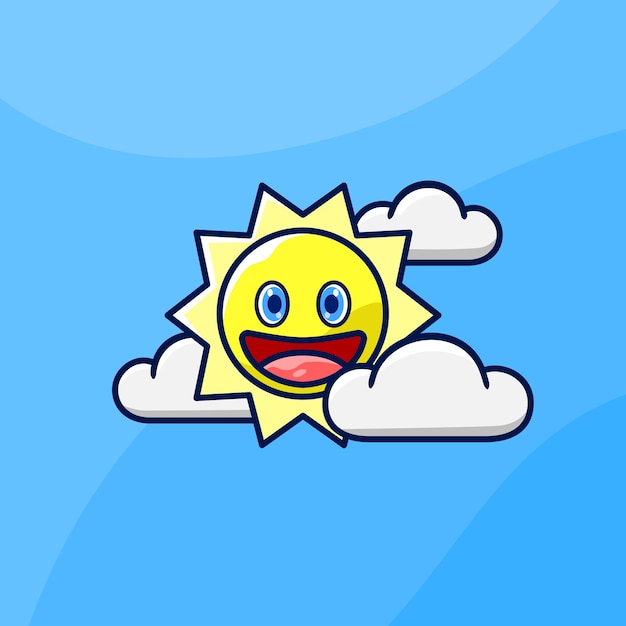 Weater sun and cloud habby smile illustration