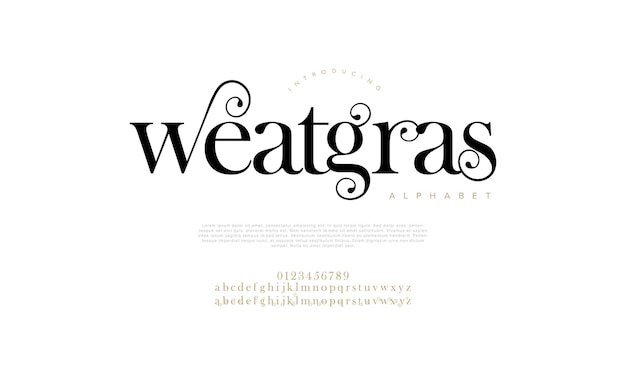 Weatgras премиум роскошь элегантный алфавитные буквы шрифт винтажная свадебная типография классический сериф