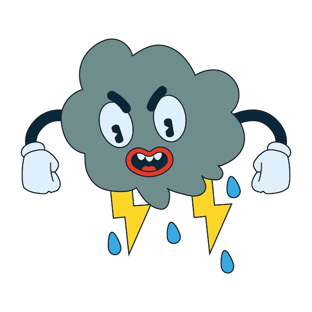 Premium Vector | Weather cartoon character storm isolated icon