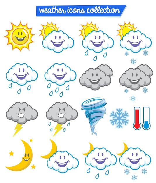 Vector weather characters set