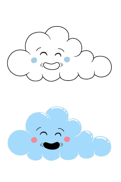 Weather cheerful cloud cartoon characters two options