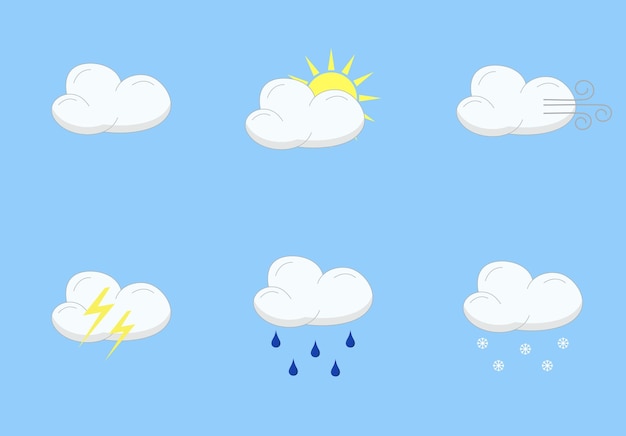 ベクトル 天気予報のステッカーに太陽 ⁇ 風 ⁇ 雨 ⁇ 雪が描かれています ⁇