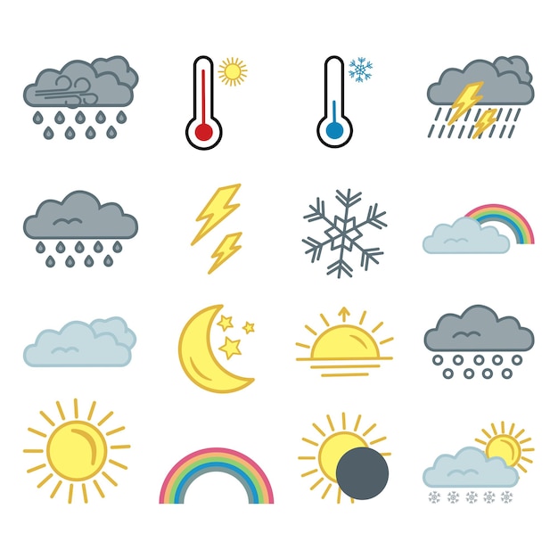 Weather Color Icons Set