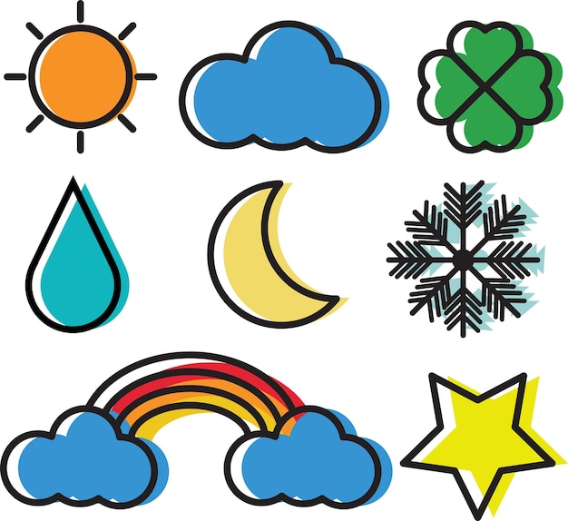 Weather flat illustrations