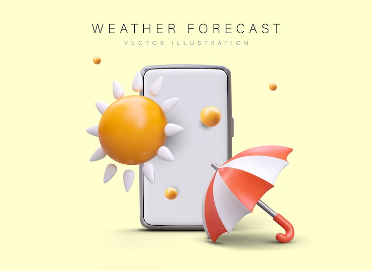Vector 일기예보 3d 스마트폰 양산 폰앱 광고