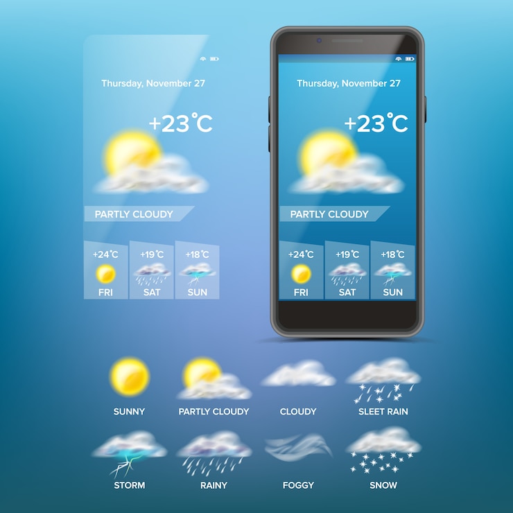 Vector weather forecast app 