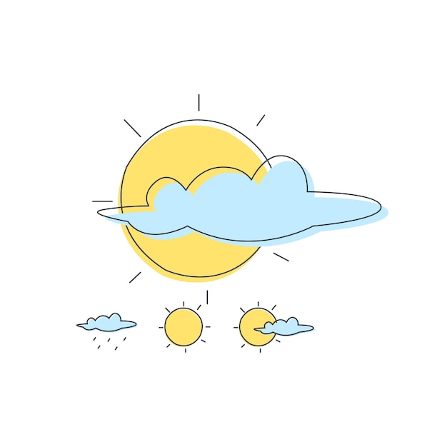 Weather Forecast Sun And Cloud Combinations