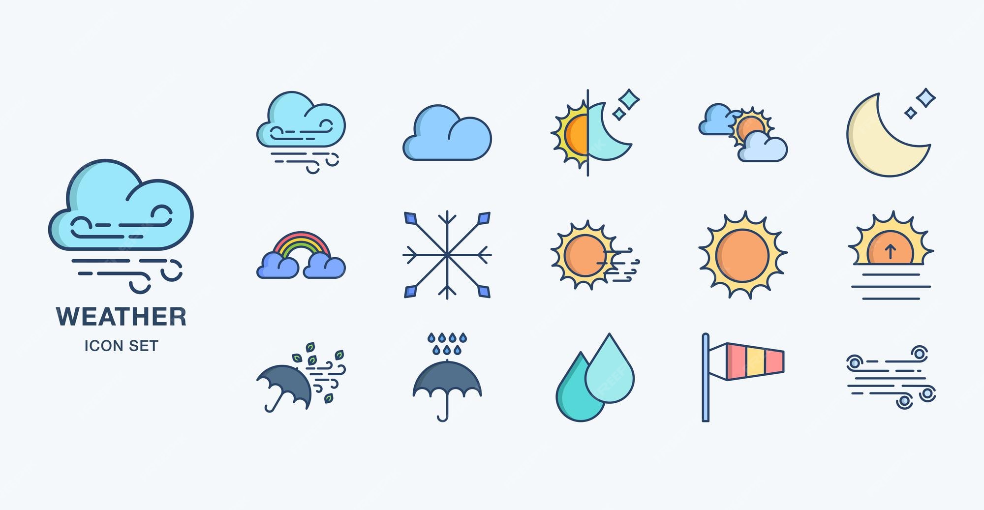 Premium Vector | Weather forecast vector icon illustration 